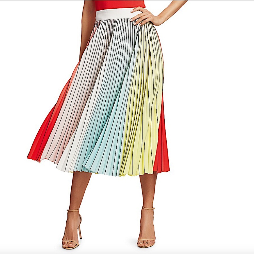 Alice + Olivia Arden Pleated Midi Skirt